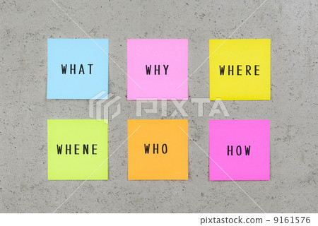 who, adhesive note, text 9161576