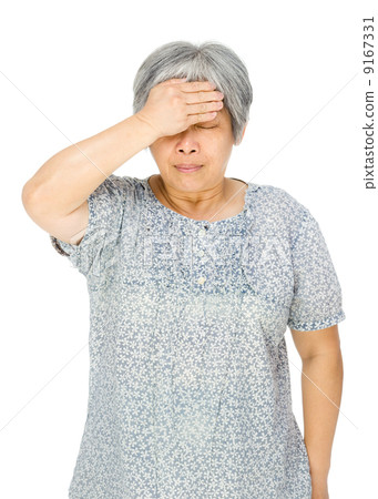 Senior asian woman feel sick Senior asian woman feel sick 9167331