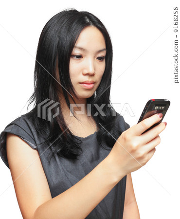 Happy business woman use cellphone 9168256