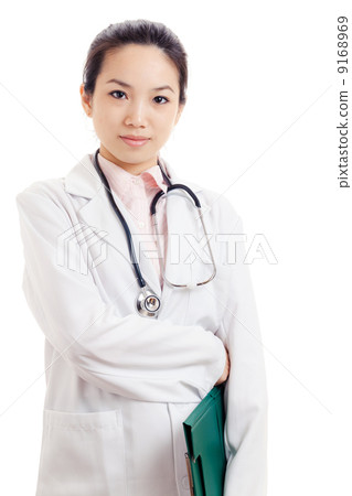 Asian woman doctor with writing pad Asian woman doctor with writing pad 9168969