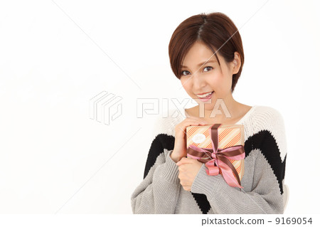A woman with a present 9169054