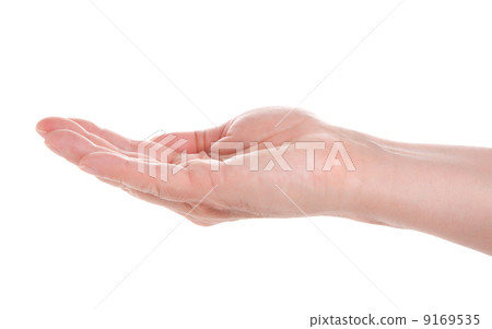 Empty open man hand, isolated on white background Empty open man hand, isolated on white background 9169535