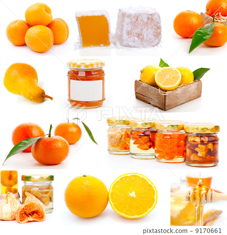 set of fresh fruit with jam set of fresh fruit with jam 9170661