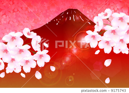Sakura Red Fuji background 9175743