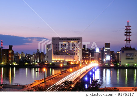 Nakajyo Bridge Night view 9176117
