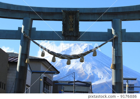 Mount Fuji and Gold Torii 9176886