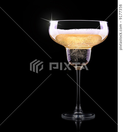 champagne glass on black background champagne glass on black background 9177356