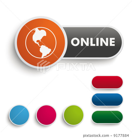 Online Button Black Orange PiAd   Stock Illustration [9177884]   PIXTA