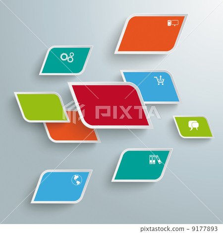 Colored Bevel Rectangles Abstract Infographic PiAd 9177893