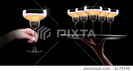 waiter hand with champagne 9178346