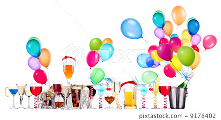 different images of alcohol with balloons 9178402