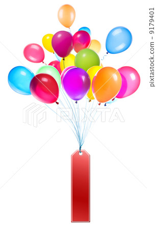 Labels hanging on color balloons Labels hanging on color balloons 9179401