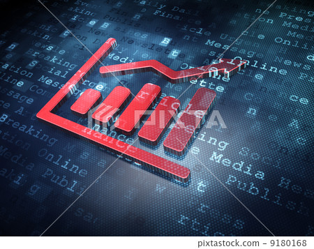 News concept: Red Growth Graph on digital... - Stock Illustration ...
