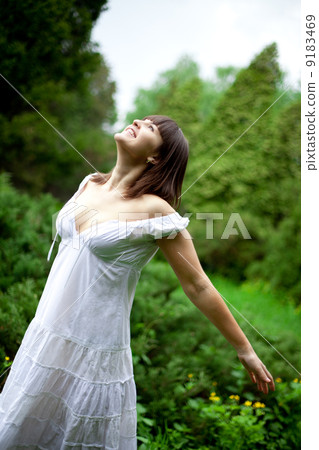 woman in a forest woman in a forest 9183469