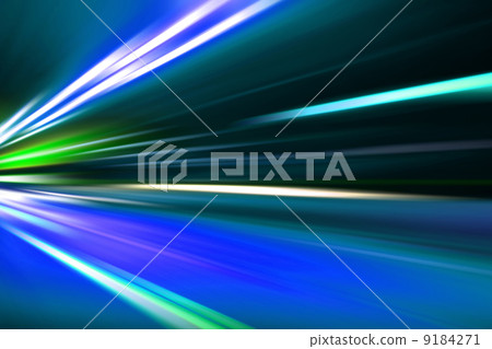 speed motion on night road speed motion on night road 9184271