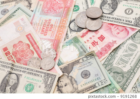 Asian banknotes and the US dollar Asian banknotes and the US dollar 9191268