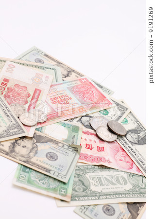 Asian banknotes and the US dollar Asian banknotes and the US dollar 9191269