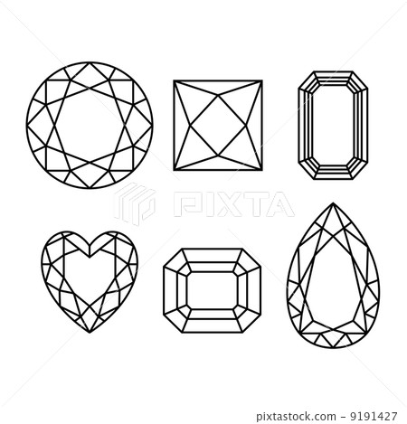 Diamonds wireframe on white background 9191427