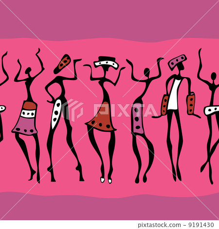 African dancers silhouette. 9191430
