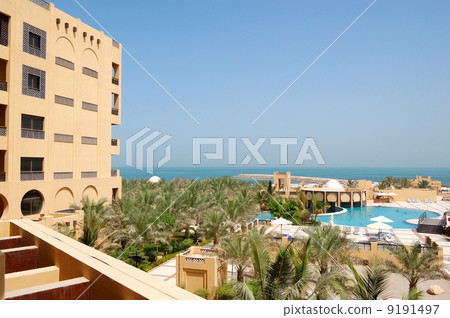 Recreation area of luxury hotel and swimming pool, Ras Al Khaima 9191497