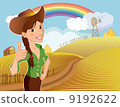Farm girl cartoon character 9192622