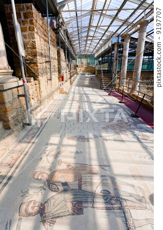 interior in antique Villa Romana del Casale, Sicily 9197707
