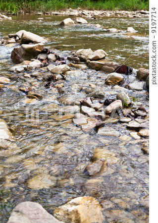 ford at river in caucasus mountains ford at river in caucasus mountains 9197714