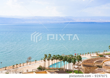 early sunrise on Dead Sea coast early sunrise on Dead Sea coast 9197871