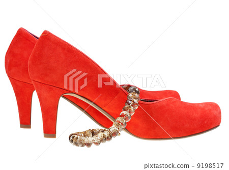 red high heel pump shoes with necklace red high heel pump shoes with necklace 9198517
