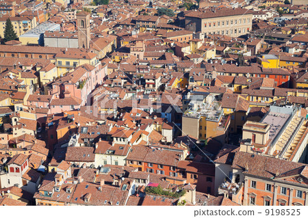 view from Asinelli Tower on Bologna downtown view from Asinelli Tower on Bologna downtown 9198525