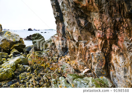 pink granite cliff in Brittany, 9198588