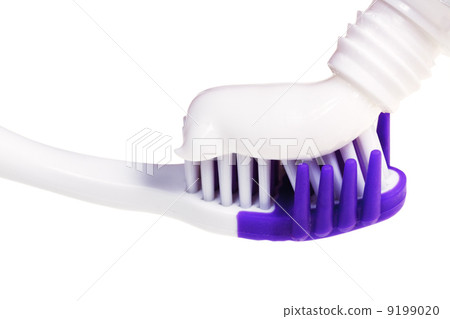 toothbrush and toothpaste from tube 9199020