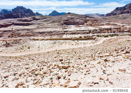 landscape and view on Colonnade Street in Petra 9199648