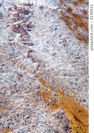 ice crystals under frozen water ice crystals under frozen water 9199931