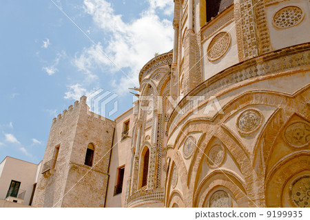 ancient wall of norman style Duomo di Monreale ancient wall of norman style Duomo di Monreale 9199935