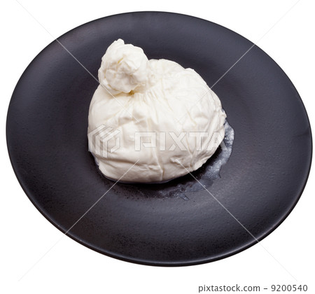 fresh italian cheese burrata on black ceramic plate fresh italian cheese burrata on black ceramic plate 9200540