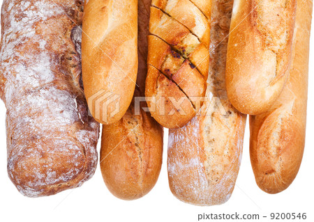 several freshly baked loaves of bread 9200546