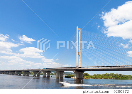 Rybalskyi Bridge through Dnieper River Rybalskyi Bridge through Dnieper River 9200572