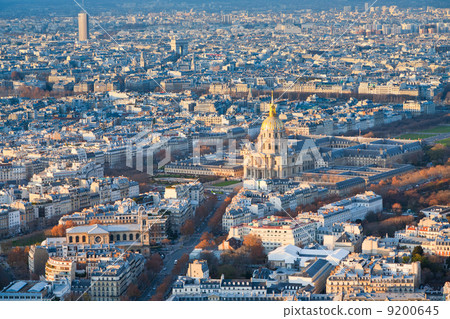 panorama of Paris in winter afternoon 9200645
