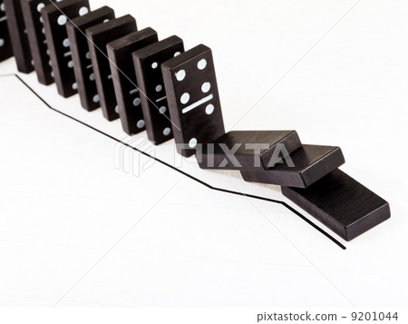 falling domino and sales falling graph 9201044