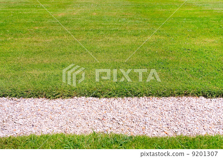 green lawn and pebbles path green lawn and pebbles path 9201307