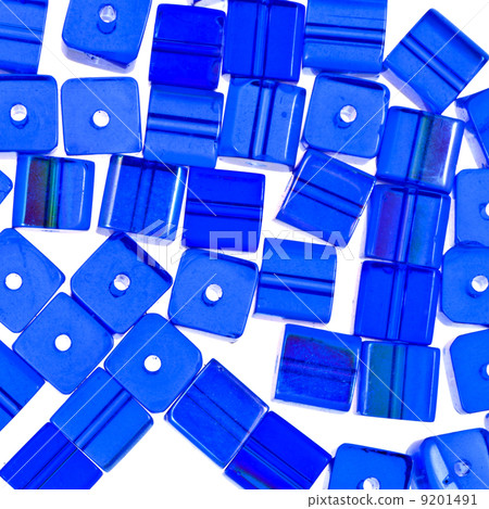 blue cubic beads close up blue cubic beads close up 9201491