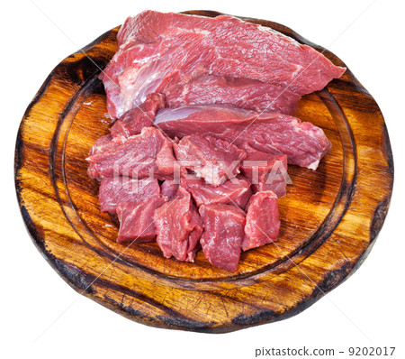 sliced raw beef meat on cutting board 9202017