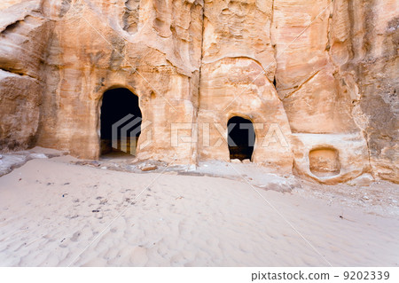 cavern tombs near the entrance in Little Petra 9202339