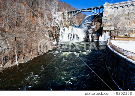 dam on mountain river 9202358