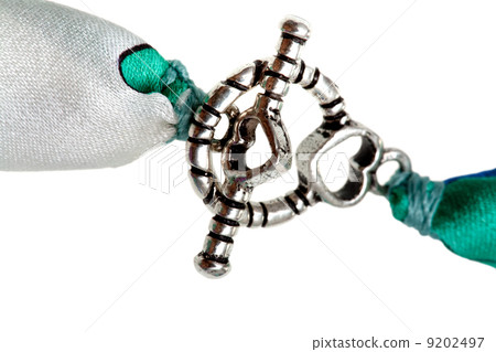 heart shape buckle of silk bead close up heart shape buckle of silk bead close up 9202497