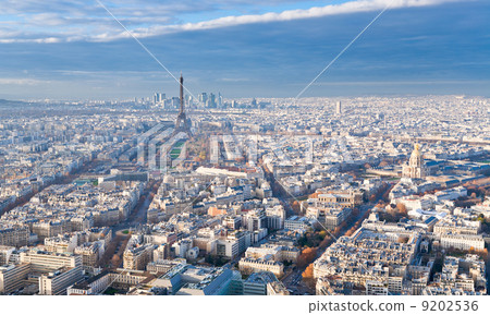 panorama of Paris in winter afternoon panorama of Paris in winter afternoon 9202536