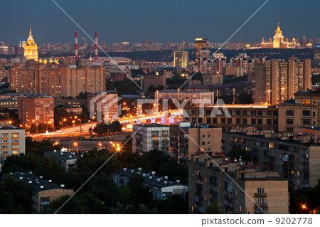 night Moscow cityscape 9202778