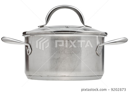 small stainless steel pan covered by glass lid 9202873