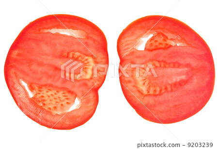 two slices red tomato two slices red tomato 9203239
